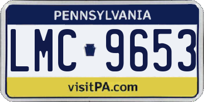 PA license plate LMC9653