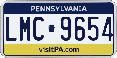 PA license plate LMC9654