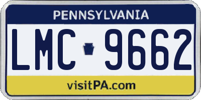 PA license plate LMC9662