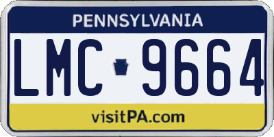PA license plate LMC9664