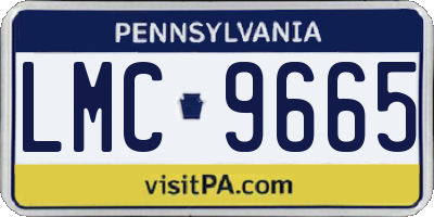 PA license plate LMC9665