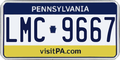 PA license plate LMC9667