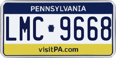 PA license plate LMC9668