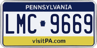 PA license plate LMC9669
