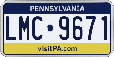 PA license plate LMC9671