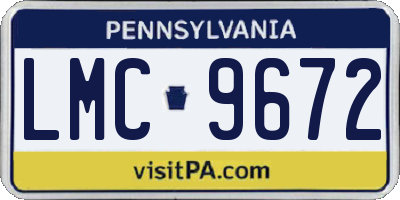 PA license plate LMC9672