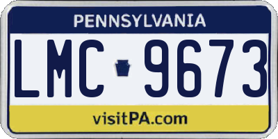 PA license plate LMC9673