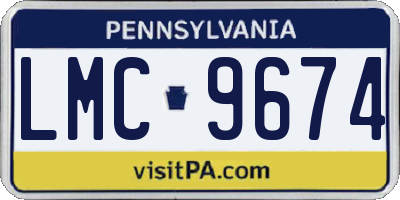PA license plate LMC9674