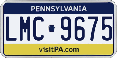 PA license plate LMC9675