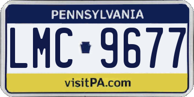 PA license plate LMC9677