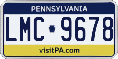 PA license plate LMC9678