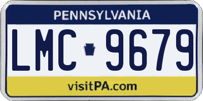 PA license plate LMC9679