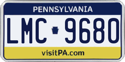 PA license plate LMC9680