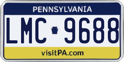 PA license plate LMC9688