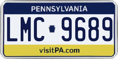 PA license plate LMC9689
