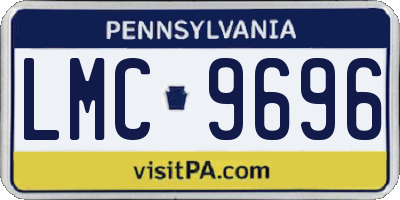 PA license plate LMC9696