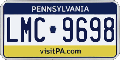 PA license plate LMC9698