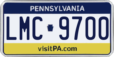 PA license plate LMC9700