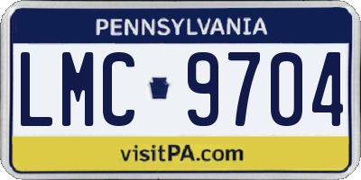 PA license plate LMC9704