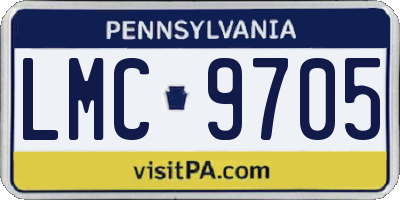 PA license plate LMC9705