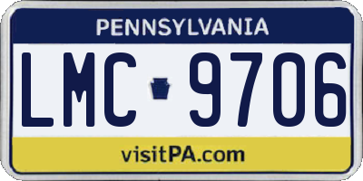 PA license plate LMC9706