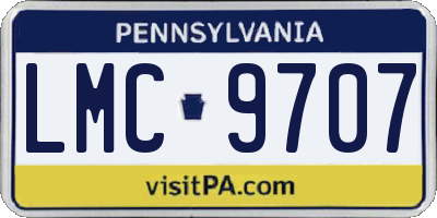 PA license plate LMC9707
