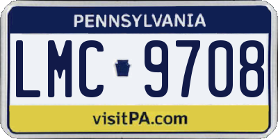 PA license plate LMC9708