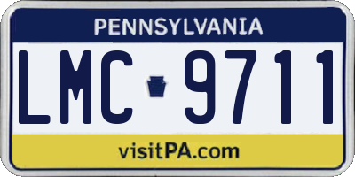 PA license plate LMC9711