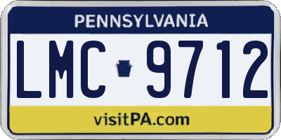 PA license plate LMC9712