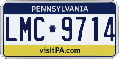 PA license plate LMC9714