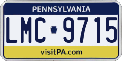 PA license plate LMC9715