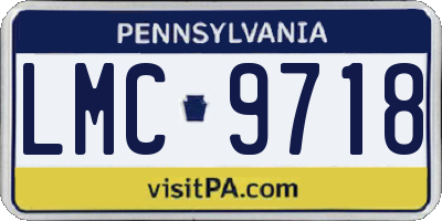 PA license plate LMC9718