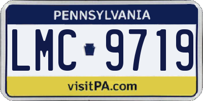PA license plate LMC9719