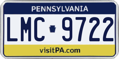 PA license plate LMC9722