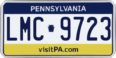 PA license plate LMC9723