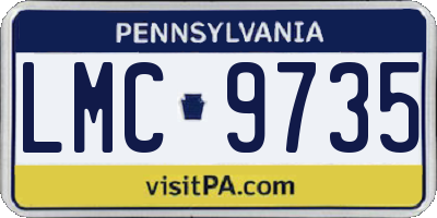 PA license plate LMC9735