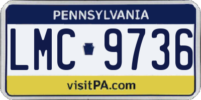 PA license plate LMC9736