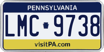 PA license plate LMC9738