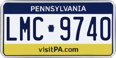 PA license plate LMC9740