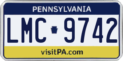 PA license plate LMC9742