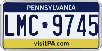 PA license plate LMC9745