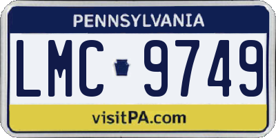 PA license plate LMC9749