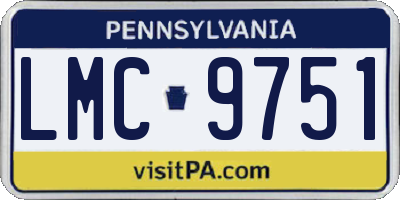 PA license plate LMC9751