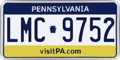 PA license plate LMC9752