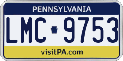 PA license plate LMC9753
