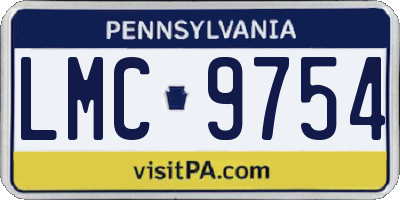 PA license plate LMC9754