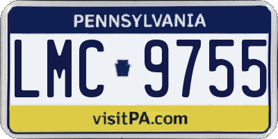 PA license plate LMC9755