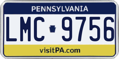 PA license plate LMC9756
