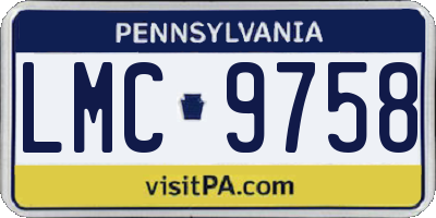 PA license plate LMC9758