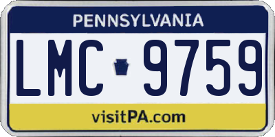 PA license plate LMC9759